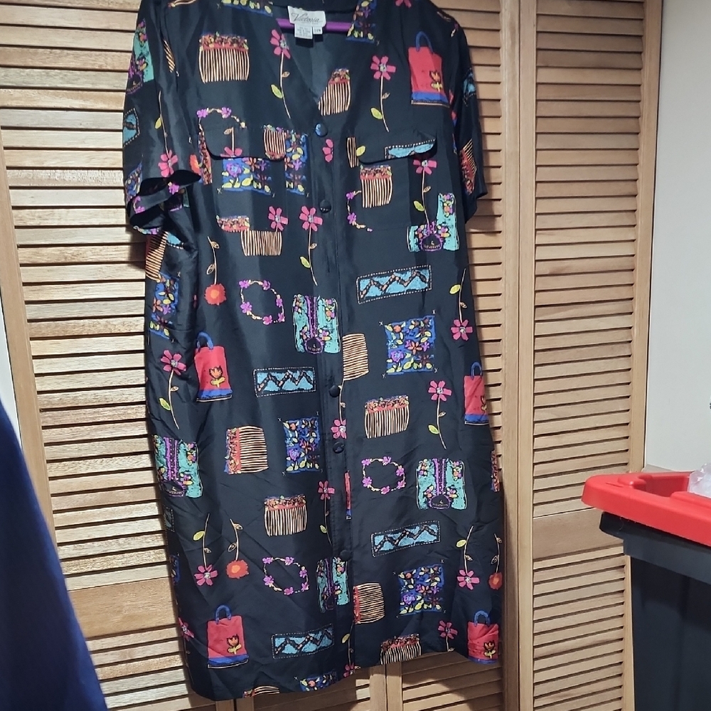 Victoria Luxury Silk Black Floral Midi Dress